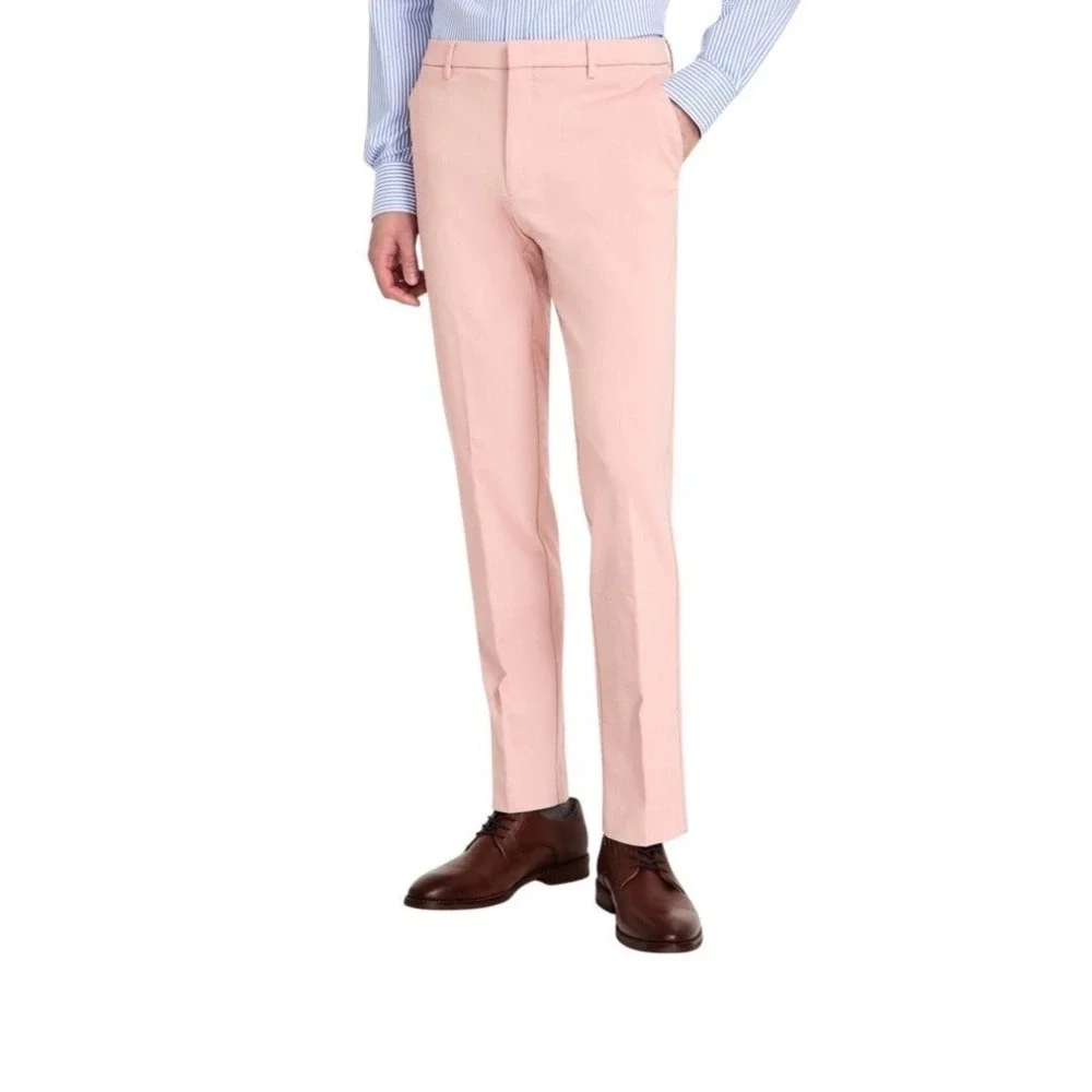 $95 NEW TOMMY HILFIGER Mens 42x32 Coral TH Flex Slim Dress Pants/Slacks